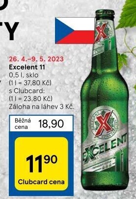 Pivo světlý ležák 11° Excelent