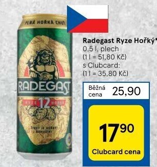 Pivo světlý ležák 12° Ryze hořká Radegast