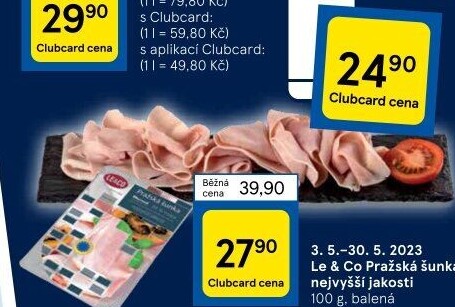 Šunka pražská nejvyšší jakosti LE&amp