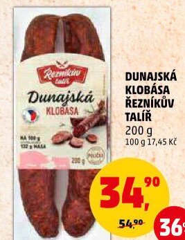 Dunajská klobása Řezníkův talíř