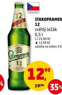Pivo světlý ležák 12° Staropramen