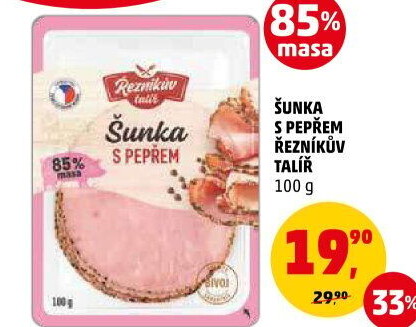 Šunka s pepřovým dekorem Řezníkův talíř