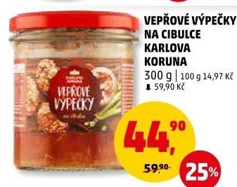 Vepřové výpečky na cibulce ve sklenici Karlova Koruna