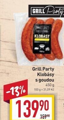 Klobása s goudou Grill Party