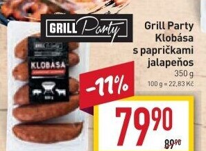 Klobása s jalapeňo Grill Party