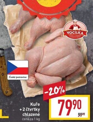 Kuře + 2 čtvrtky Vocílka