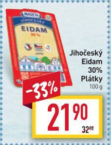 Sýr Eidam Jihočeský 30% Madeta