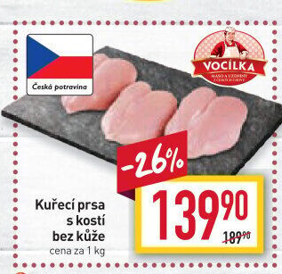 Kuřecí prsa s kostí Vocílka