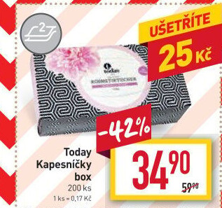 Papírové kapesníčky 2vrstvé Today - box