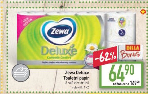 Toaletní papír 3vrstvý Deluxe Zewa