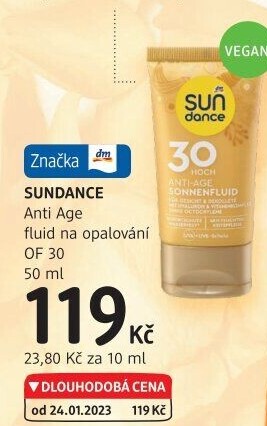 Fluid na opalování OF 30 Anti - Age Sundance