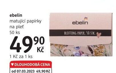 Matující papírky na pleť Ebelin