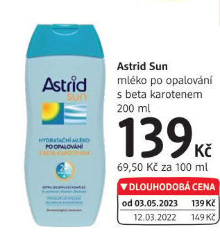 Mléko hydratační po opalování s betakarotenem Astrid Sun