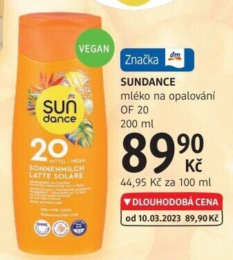 Mléko na opalování OF 20 Sundance