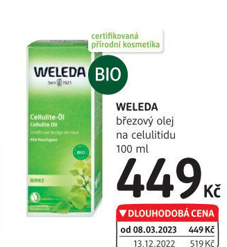 Olej březový na celulitidu Weleda