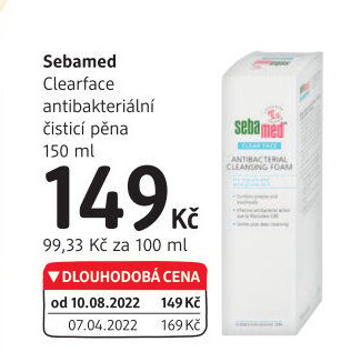 Pleťová antibakteriální čistící pěna Sebamed