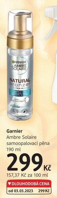 Samoopalovací pěna Natural bronzer Ambre Solaire Garnier