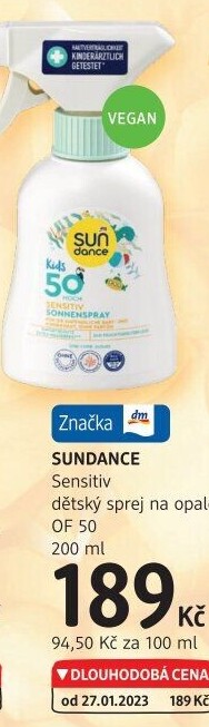 Sprej dětský na opalování OF 50+ Ultra Sensitiv Sundance