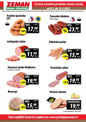 akční leták ZEMAN maso - uzeniny 9.5.2023-13.5.2023