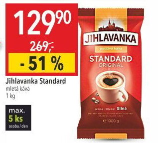 Mletá káva Standard Jihlavanka
