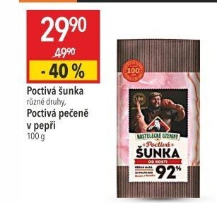 Šunka od kosti poctivá nejvyšší jakosti Kostelecké uzeniny