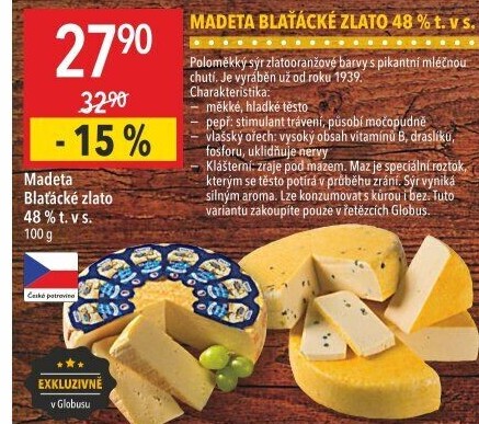 Sýr Blaťácké zlato Madeta
