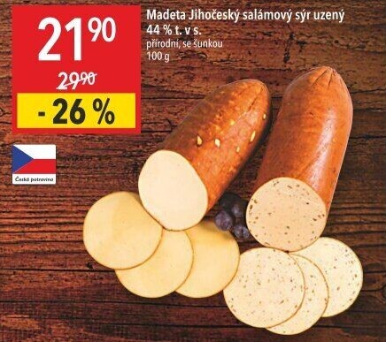Sýr uzený salámový Jihočeský Madeta