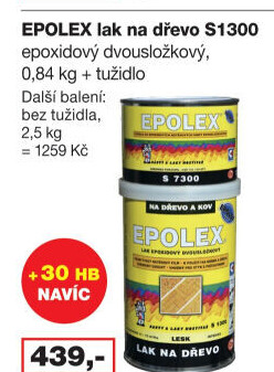 Dvousložkový lak na dřevo + tužidlo Epolex s1300