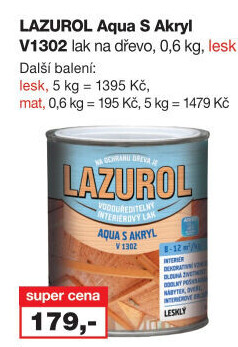 Lak na dřevo Aqua s akryl Lesk Lazurol
