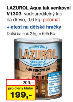Lak na dřevo silnovrstvý Lazurol Aqua