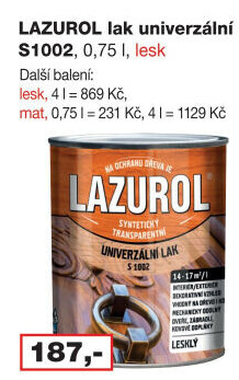 Univerzální lak na kov a dřevo Lesk Lazurol