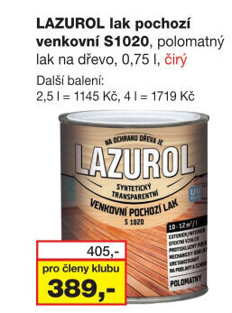 Venkovní pochozí lak Lazurol