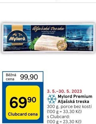 Aljašská treska filé pro děti mražené Premium Mylord