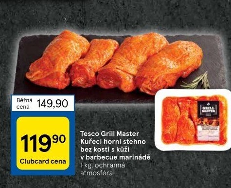 Kuřecí stehna bez kosti marinovaná Barbecue Grill Master Tesco