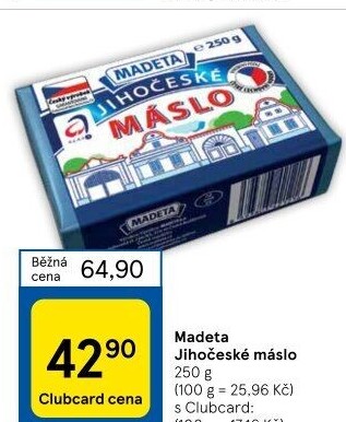 Máslo Jihočeské Madeta