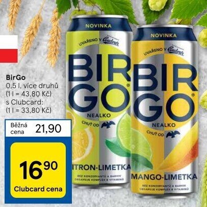 Nealkoholické pivo ochucené Birgo