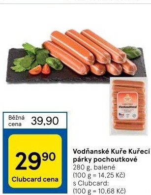 Párky kuřecí pochoutkové Vodňanské kuře