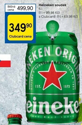 Pivo světlý ležák Heineken - soudek