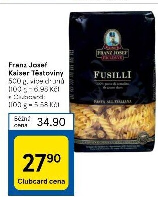 Těstoviny semolinové Exclusive Franz Josef Kaiser