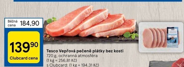 Vepřová pečeně bez kosti Tesco