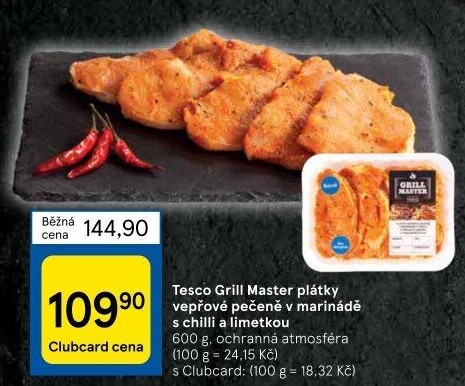 Vepřová pečeně marinovaná Grill Master Tesco