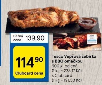 Vepřová žebra v marinádě Tesco