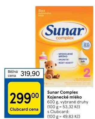 Kojenecká výživa Sunar Complex