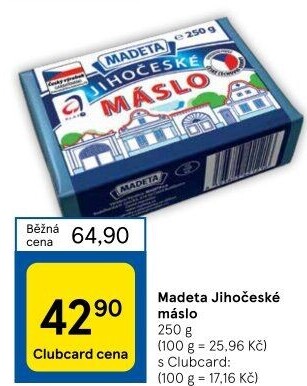 Máslo Jihočeské Madeta
