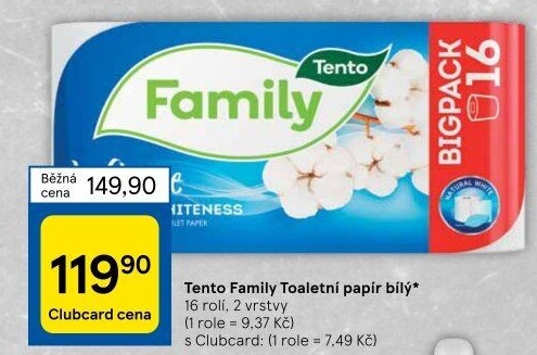 Toaletní papír 2vrstvý Family Tento