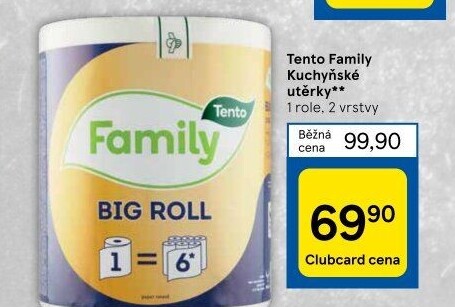 Utěrky kuchyňské 2vrstvé Family Big roll Tento
