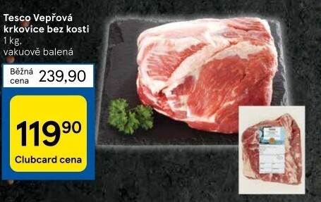 Vepřová krkovice bez kosti Tesco