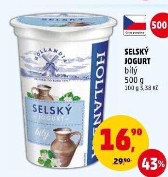 Bílý jogurt selský Hollandia