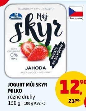 Dezert zakysaný ochucený Můj Skyr 0% Milko