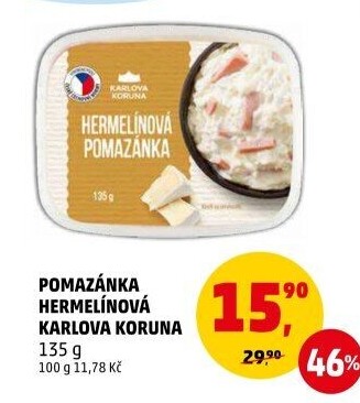 Hermelínová pomazánka Karlova Koruna